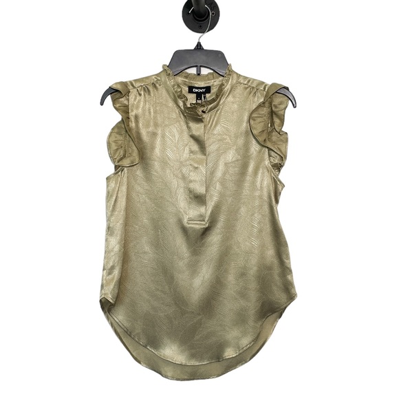 DKNY Women's Mock Neck Sleeveless Ruffle Top - NWT - Size XS - Picture 2 of 3